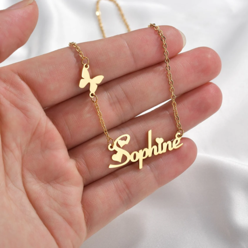 Customize Name Necklace with Butterfly