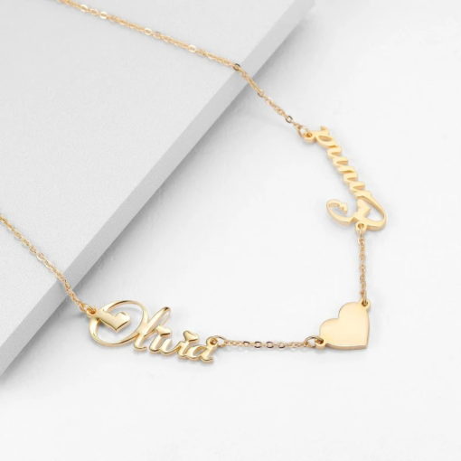 Customize Couple Name Necklace with Heart