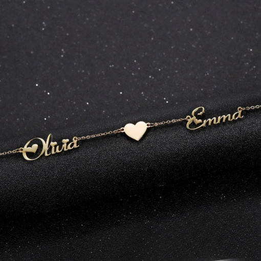 Customize Couple Name Necklace with Heart